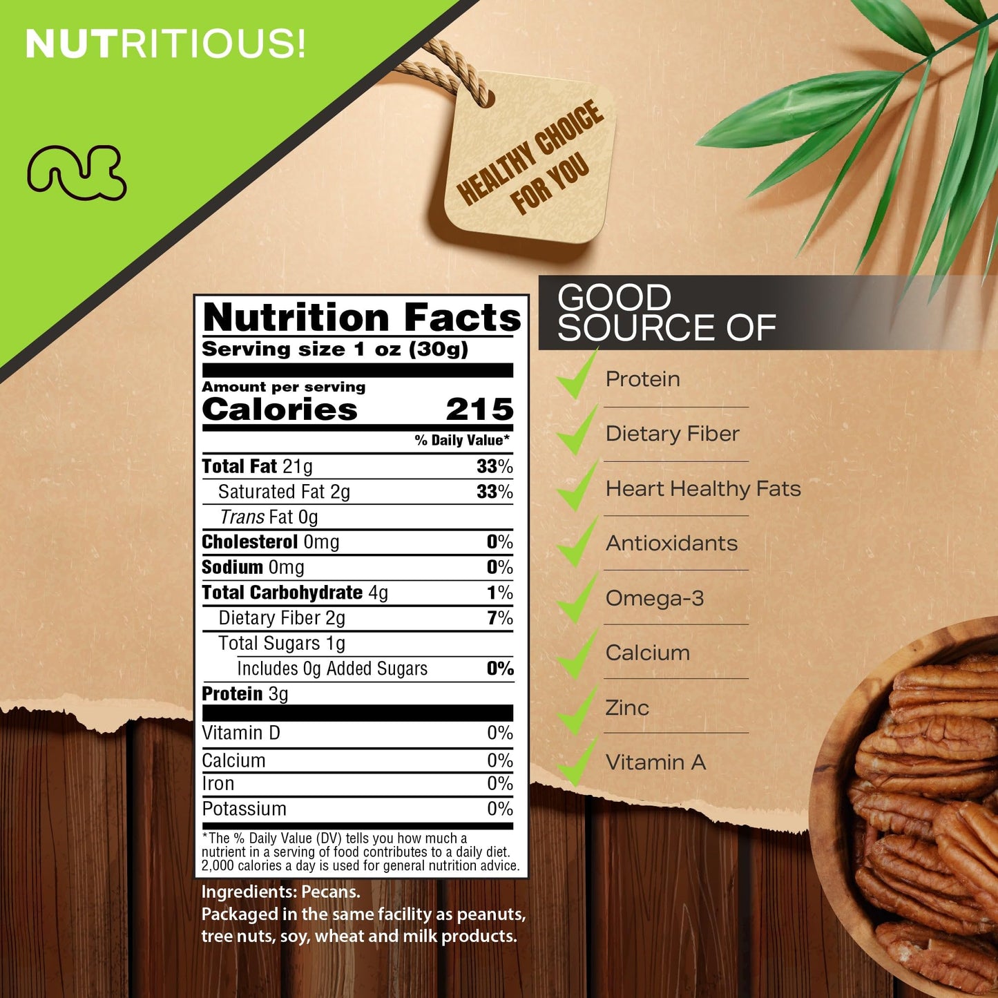 NUT CRAVINGS - Raw Pecans Halves & Pieces, Unsalted, Shelled, (80oz - 5 LB) Bulk Nuts Packed Fresh in Resealable Bag - Kosher He