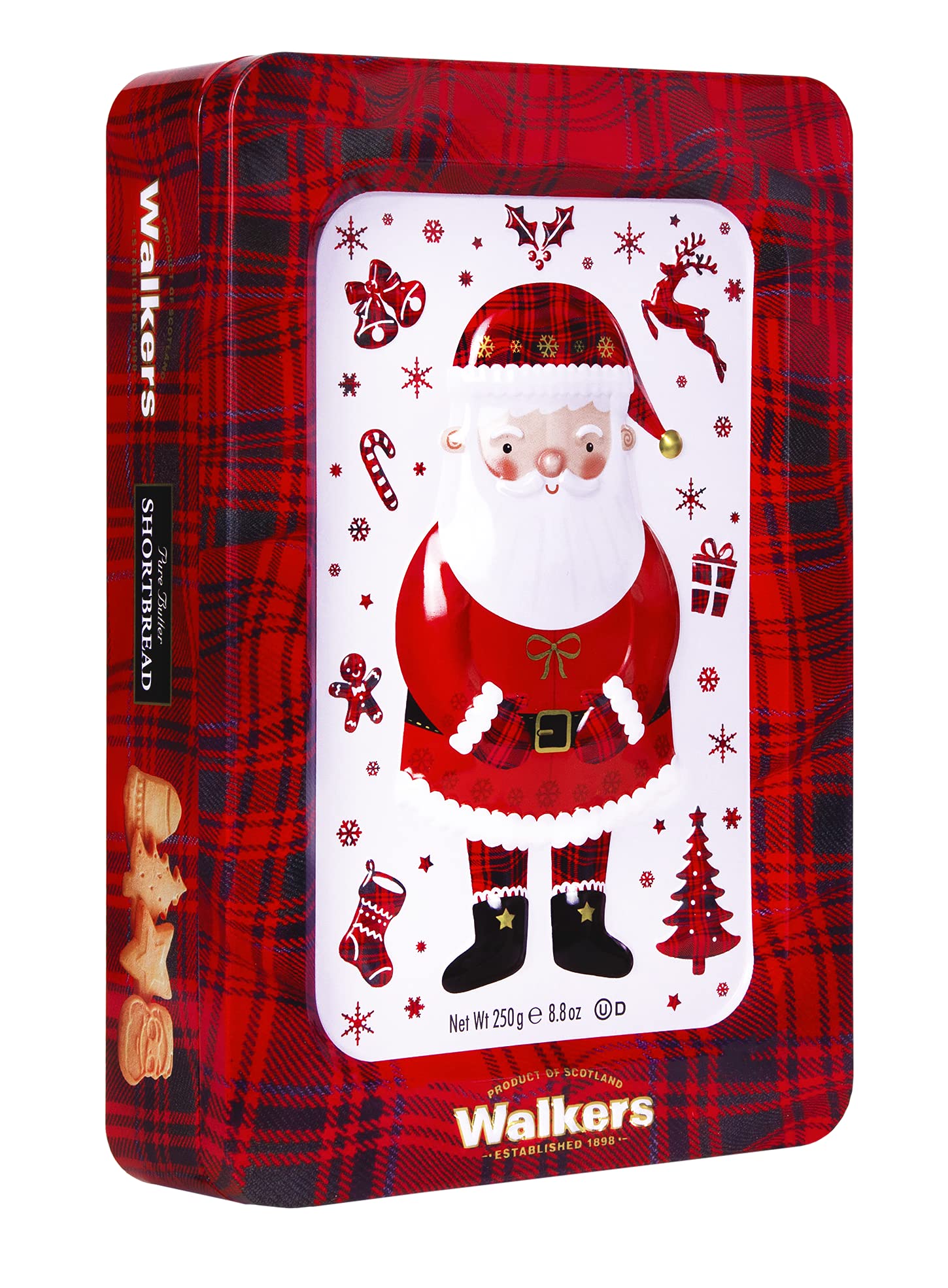 Walker'S Shortbread Santa Assorted Holiday Tin, Pure Butter Shortbread Cookies, 8.8 Oz Tin