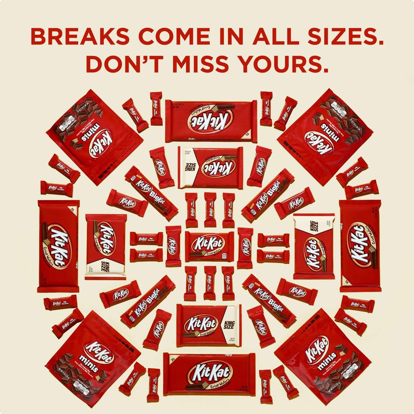 Kit Kat Big Kat Milk Chocolate Wafer King Size, Candy Bars, 3 Oz (16 Count)