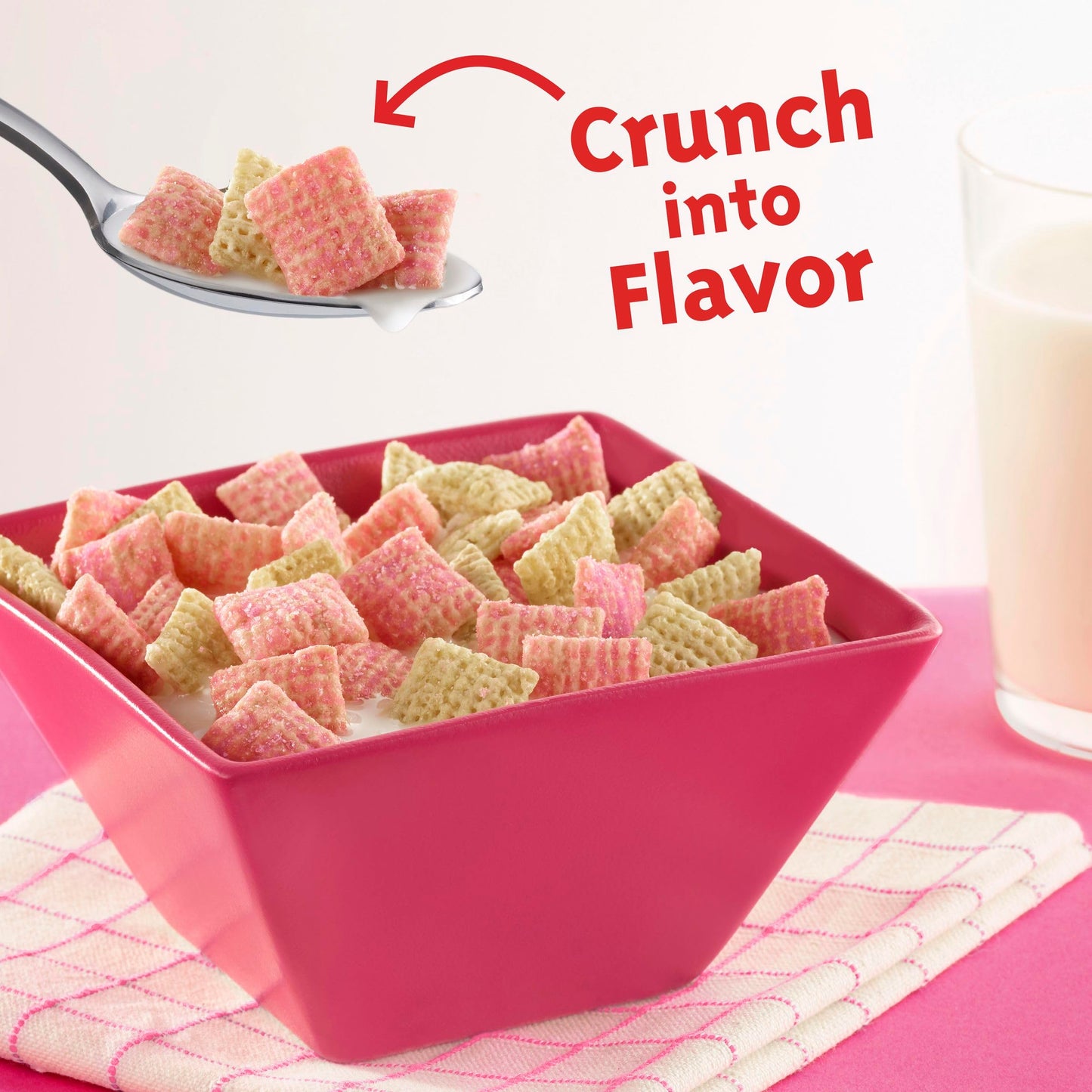 Strawberry Vanilla Chex Cereal  Gluten Free Breakfast Cereal  Made with Whole Grain  Family Size  19.8 oz