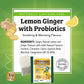 Twinings Herbal Tea, Probiotics+ Lemon & Ginger, Caffeine-Free, 18 Bags, Pack of 6, Yellow