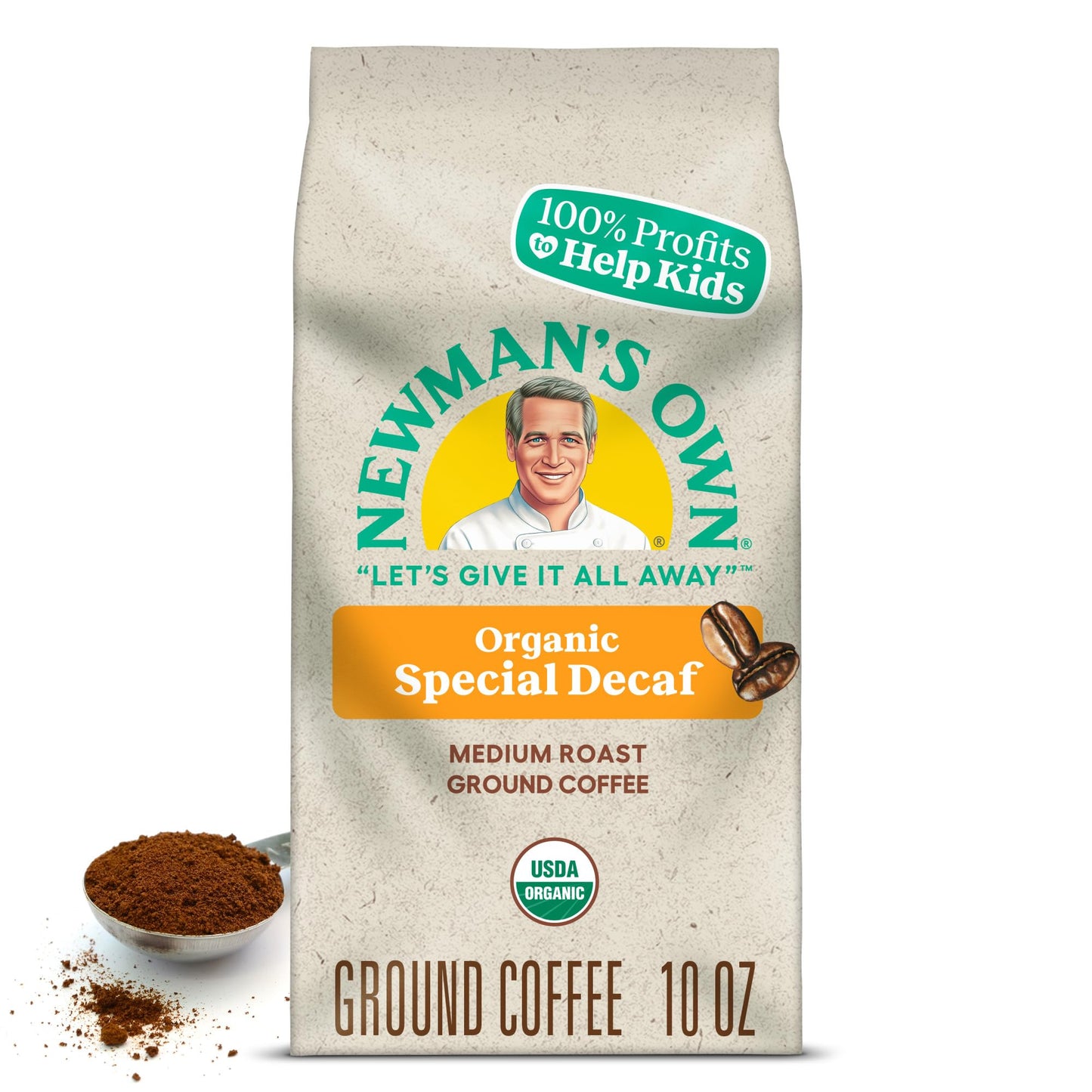 Newmans Own Decaf Ground Coffee, Medium Roast, 10oz Bag, Model 217990