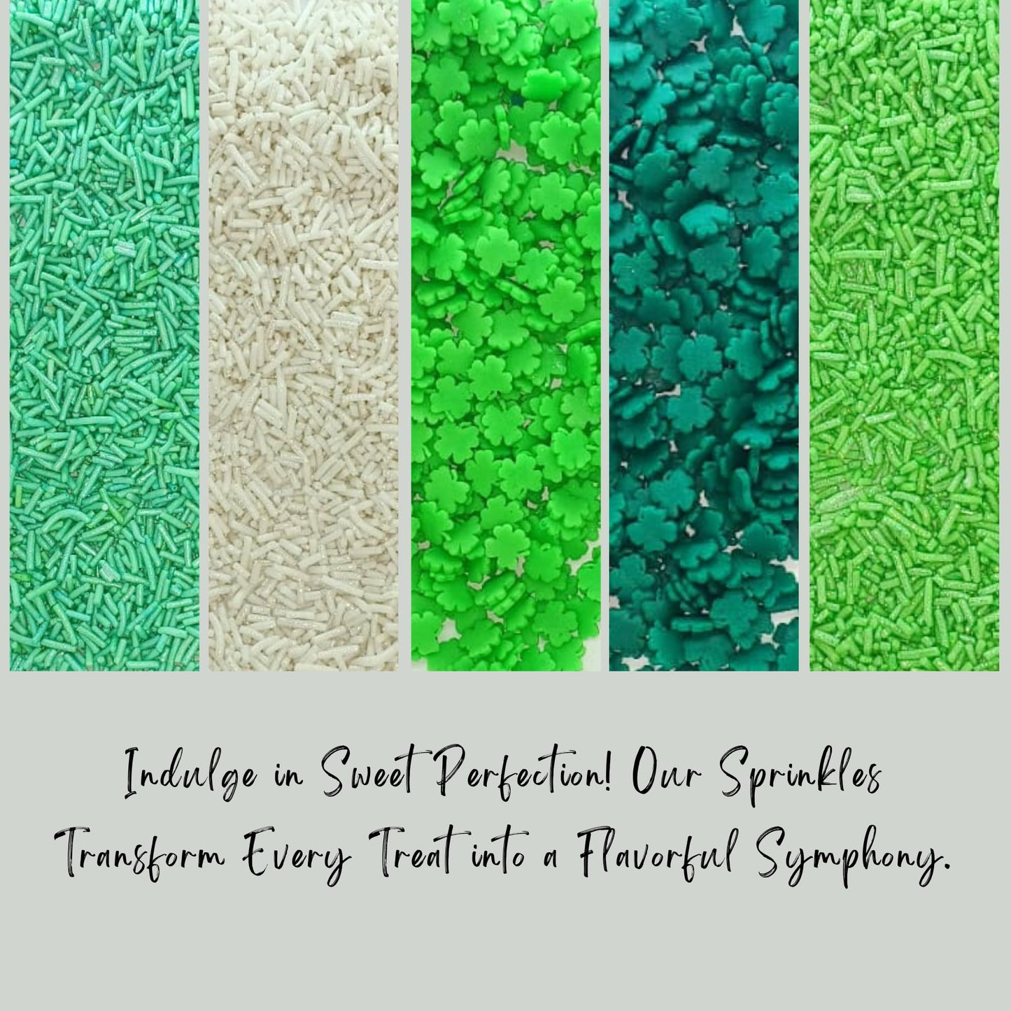 Confect Edible Sprinkles Mix - Green & White Vermicelli, Soy-Free, Dairy-Free, 5 Oz