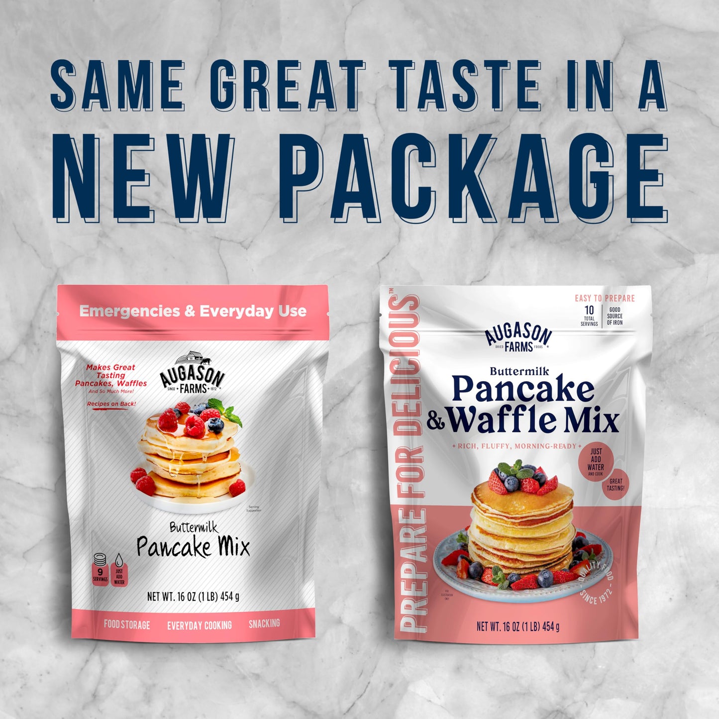 Augason Farms Buttermilk Pancake & Waffle Mix Resealable Pouch, Emergency Food Supply, Everyday Meals, 10 Servings