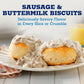 Odoms Tennessee Pride Sausage and Buttermilk Biscuits, Snack Size Frozen Breakfast Sandwiches, 12 ct, 19.2 oz