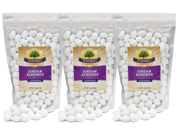 White Jordan Almonds (3-Pack) Wedding Shower Party Favor Premium White Candied Nuts (4.5 Lbs Total)