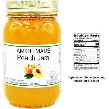 Amish Peach Jam - Two 16 Oz Jars