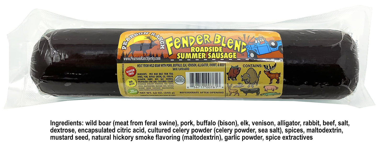 PEARSON RANCH Wild Game Sausage Sampler - Elk, Bison, Venison, Wild Boar, Exotic Summer Sausage Gift