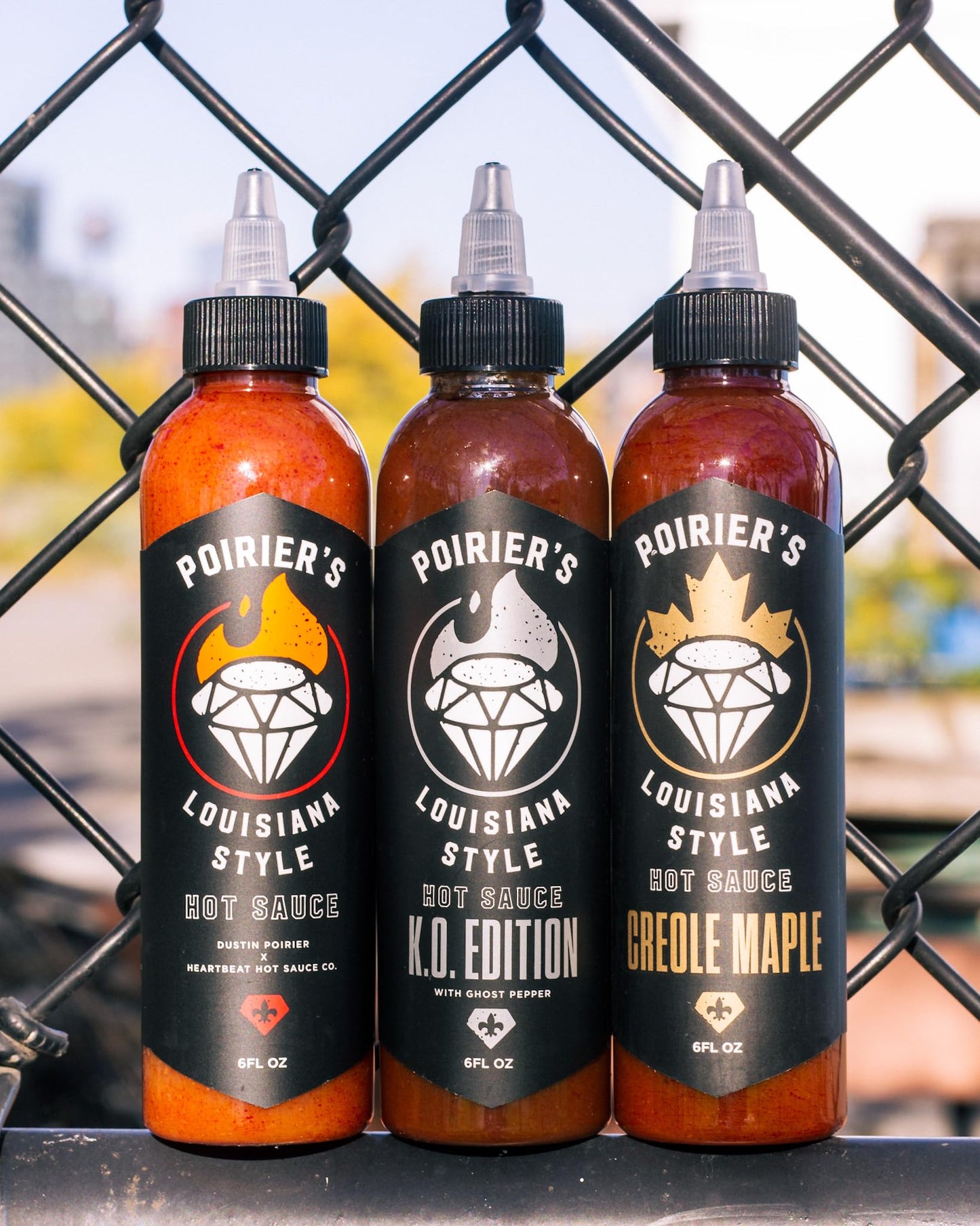 Dustin Poirier's Louisiana Style Hot Sauce Trio by Heartbeat, Fiery Trifecta Made with Natural Ingredients: The Original Louisia