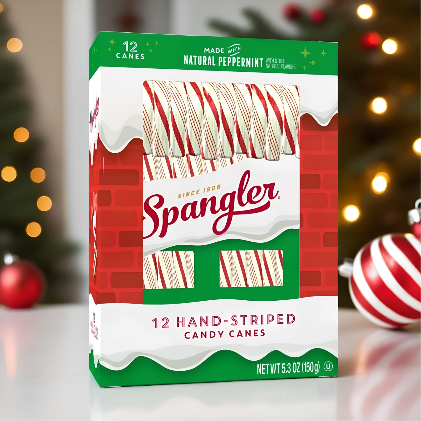 Spangler Red and White Christmas Candy Canes - Classic Christmas Treats, Natural Peppermint Sticks, Candy Canes Bulk, Individual