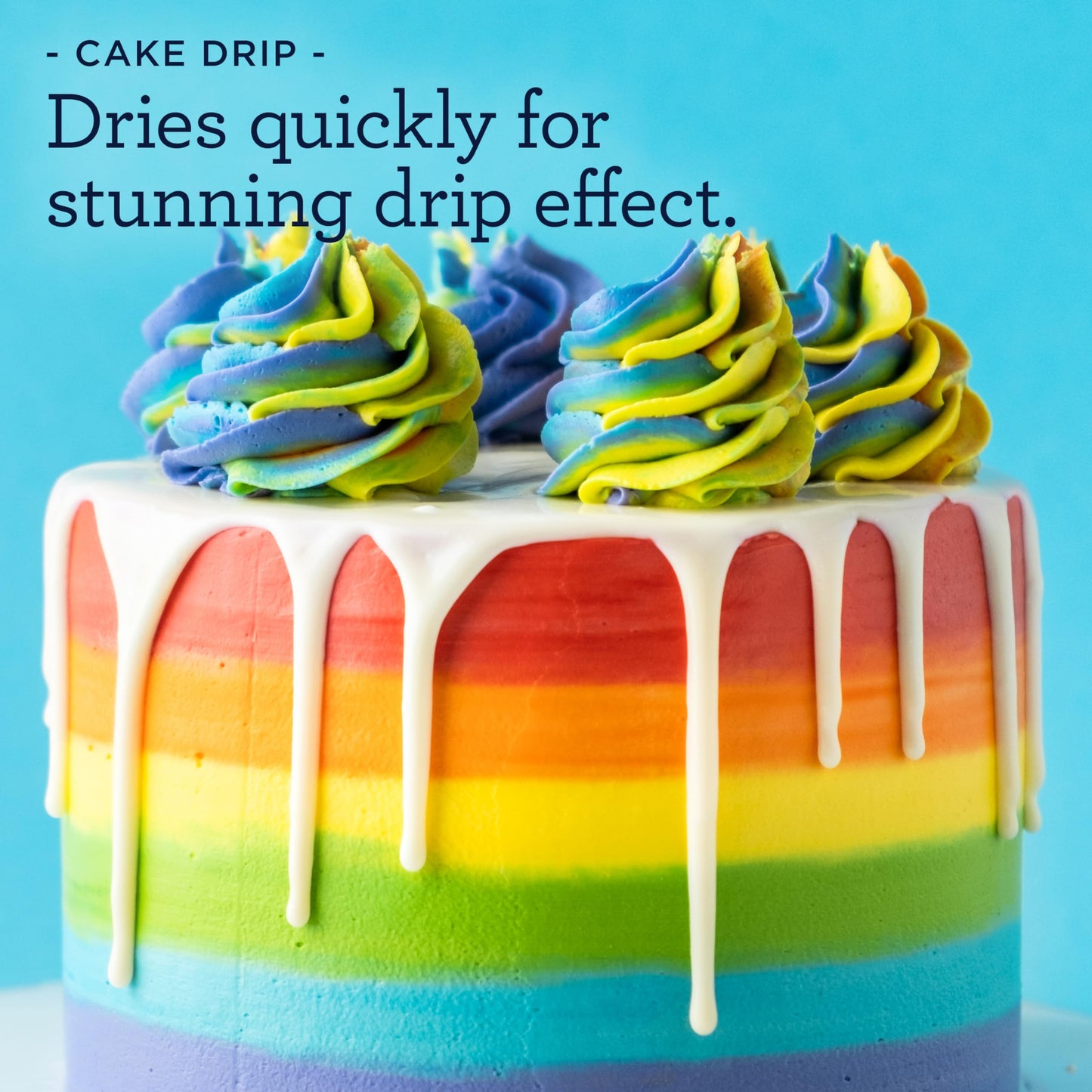 Satin Ice Cake Drip, Blue, 8.8 Ounce - Perfect for Decorating Cakes and Desserts