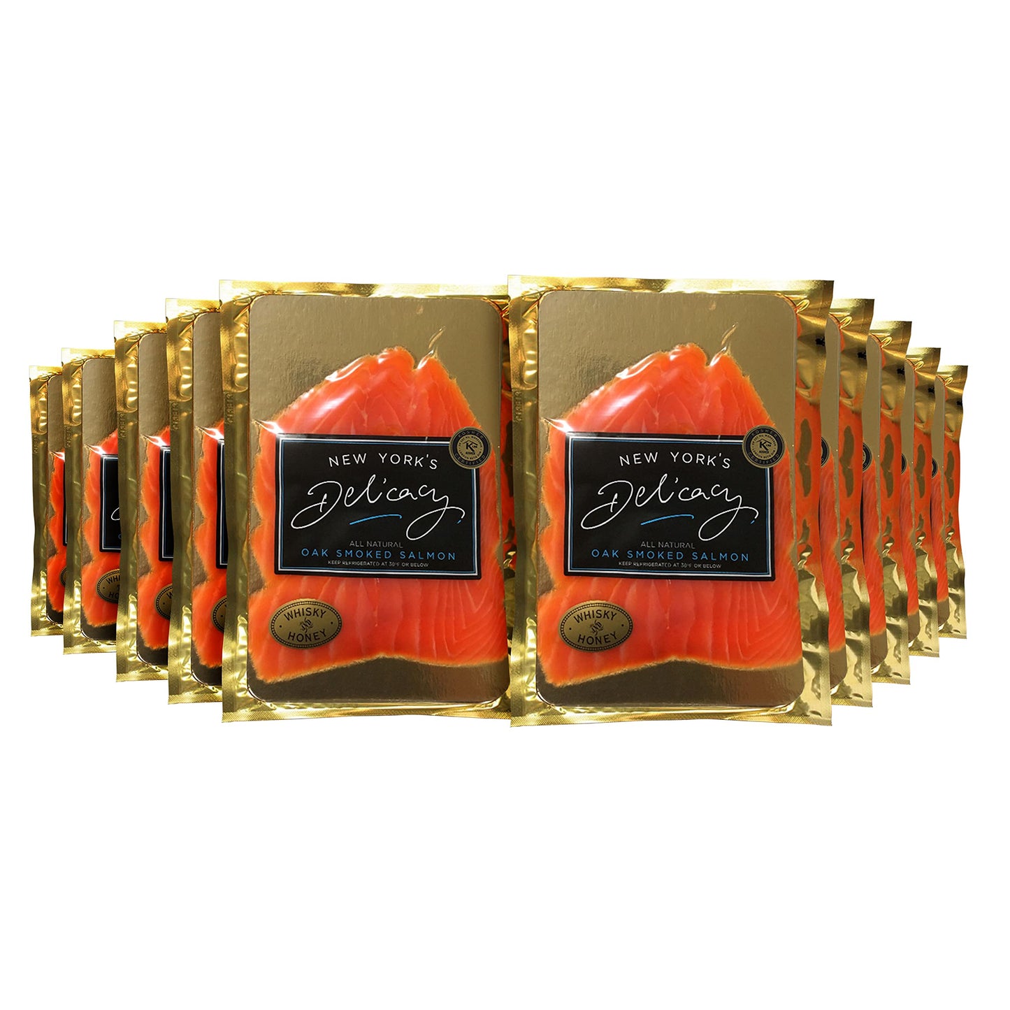 New Yorks Delicacy Smoked Salmon Nova - Pre-Sliced, Fully Trimmed, Kosher - 10 x 4 Oz. (2.5 Lb.)
