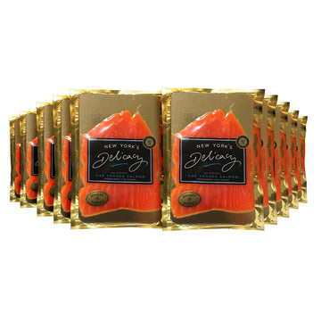 New Yorks Delicacy Smoked Salmon Nova - Pre-Sliced, Fully Trimmed, Kosher - 10 x 4 Oz. (2.5 Lb.)