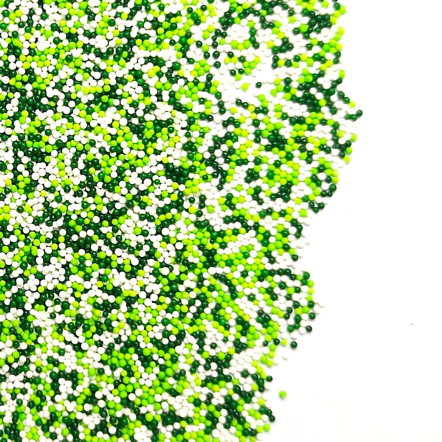 Homipooty Nonpareils Sprinkles Edible Green White Pearl Sugar 110g 2mm Mini Pearls for Cakes Cupcakes Ice Cream Decorations
