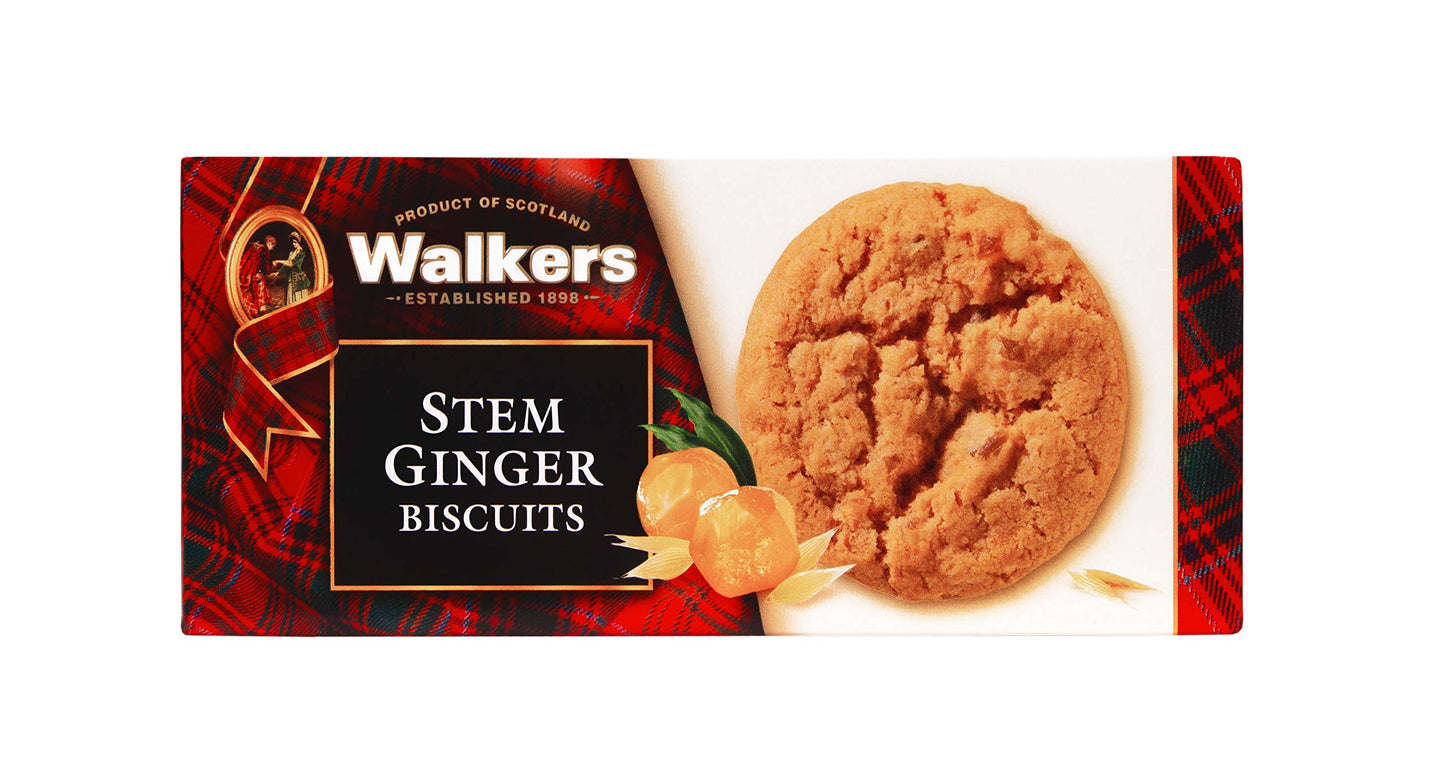 Walkers Stem Ginger Biscuits, 5.3-Ounce Boxes (Pack of 12)