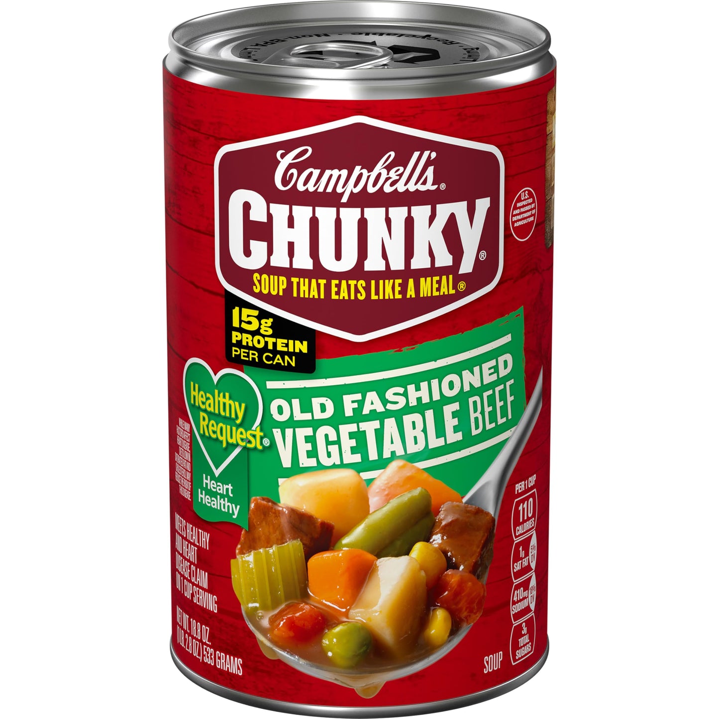 Campbell’S Chunky Healthy Request Soup, Old Fashioned Vegetable Beef Soup, 18.8 Oz Can