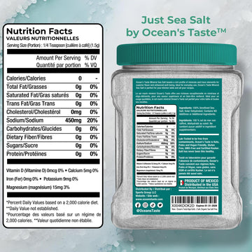 Oceans Taste Baja Sea Salt, 4 LB Baja Sea Salt, Fine Natural Grain, 4X More Minerals than Celtic Salt, 30% Less Sodium, Mineral