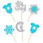 30 Pcs Snowflake Oh Baby Cupcake Toppers Glitter Winter Sweater Moon Snowflake Cupcake Picks Baby Shower It'S A Boy Cake Decorat