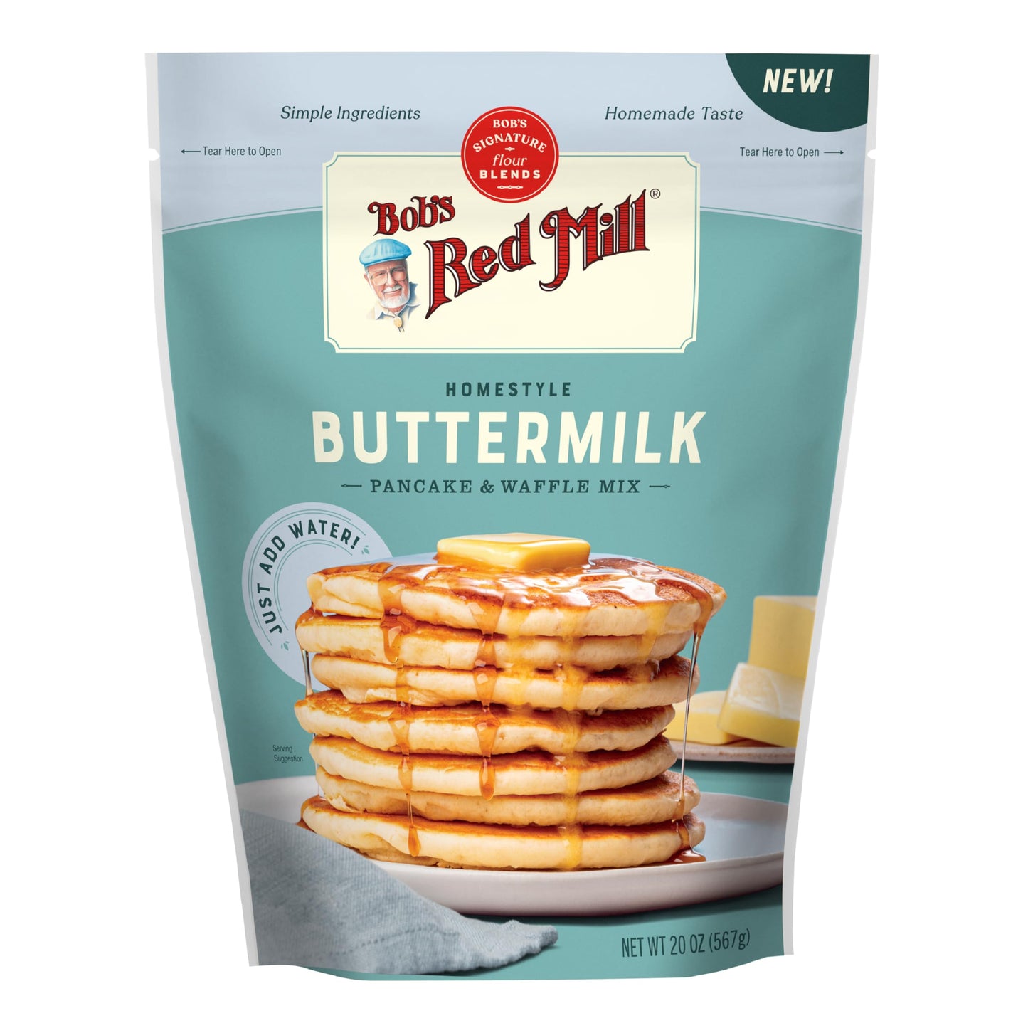 Bob'S Red Mill Signature Buttermilk Pancake Mix, 20Oz (Pack Of 4)- Just Add Water, Makes 32-40 Pancakes Per Bag