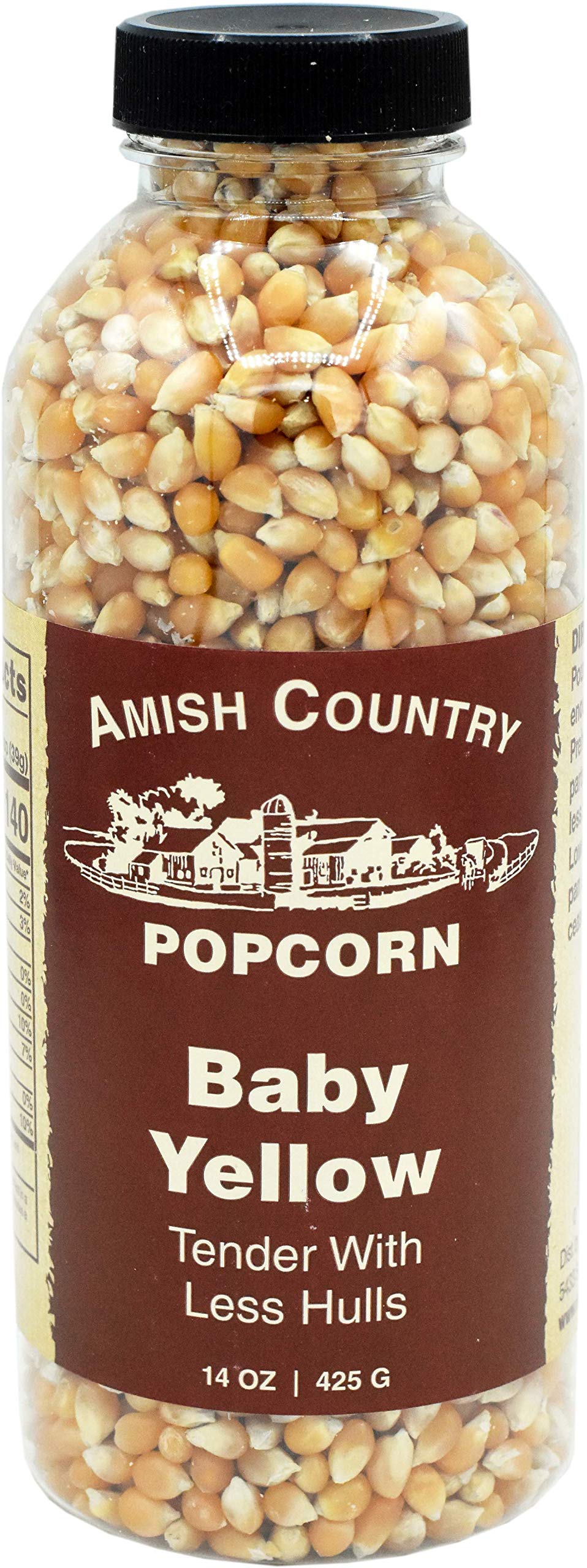 Amish Country Popcorn | 14 Oz Bottle | Baby Yellow Popcorn Kernels | Old Fashioned, Non-Gmo And Gluten Free (14 Oz Bottle)