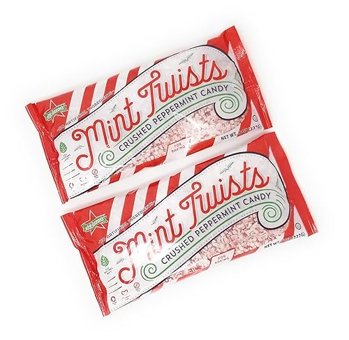 Atkinsons Mint Twists Crushed Peppermint Candy For Baking 8 Ounces (2 Bags 16 Oz)