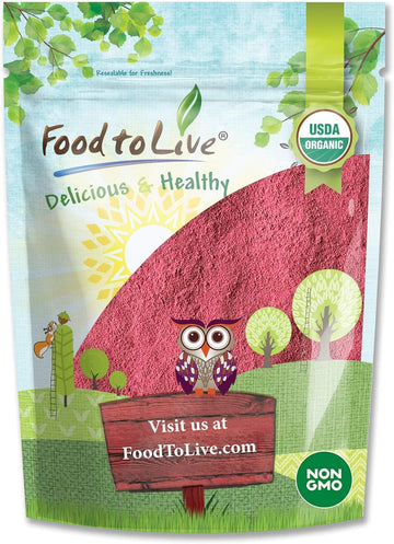 Food to Live Organic Raspberry Powder, 8 Ounces - Non-GMO, Raw, Vegan Superfood, Bulk, Rich in Essential Amino Acids, Fatty Acid