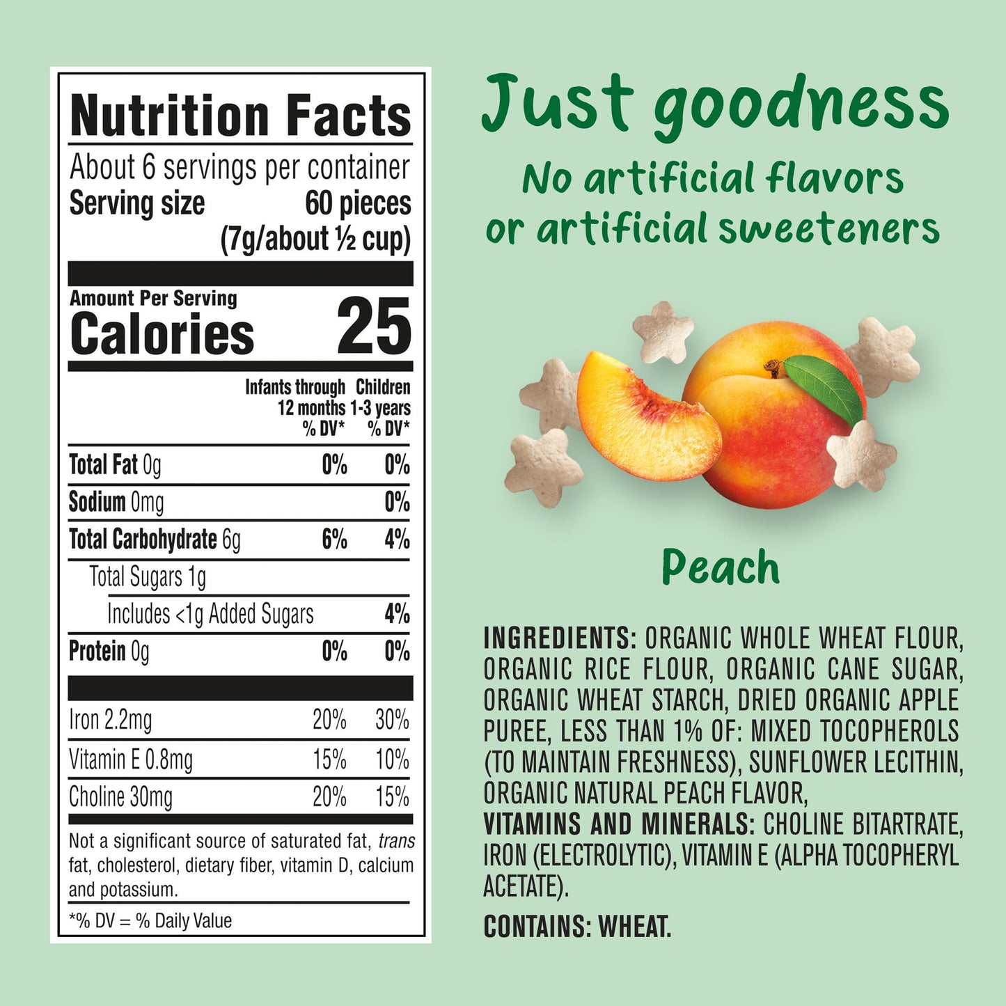 Gerber Baby Snacks, Organic Puffs, Peach, Baby Food, 1.48 Ounce (Pack Of 6)