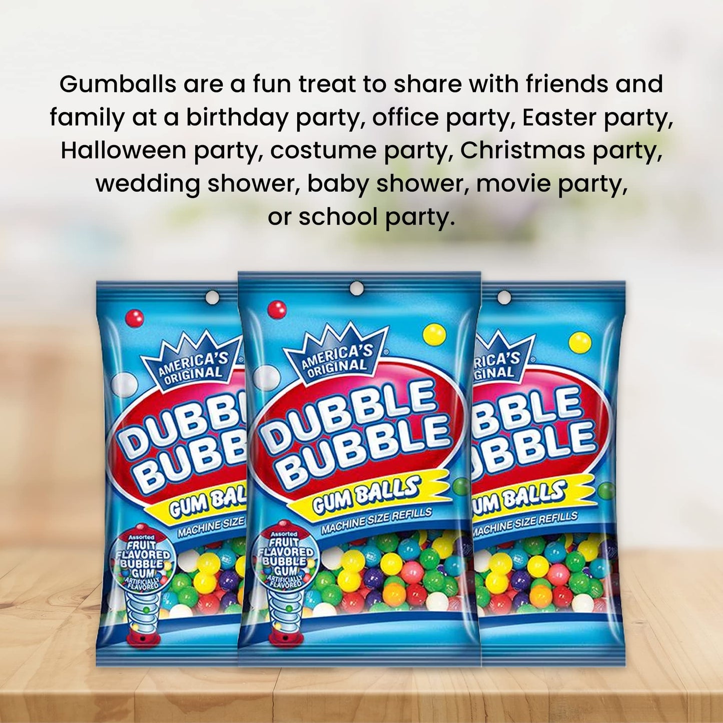Refill Gumballs For Gumball Machine - Refill Bubble Gum 30 Oz - 6 Pack Of Double Bubble Gum Ball Candies - Christmas Holiday Gift Antique Style For Bubble Gum Machine -With Keychain - Playo