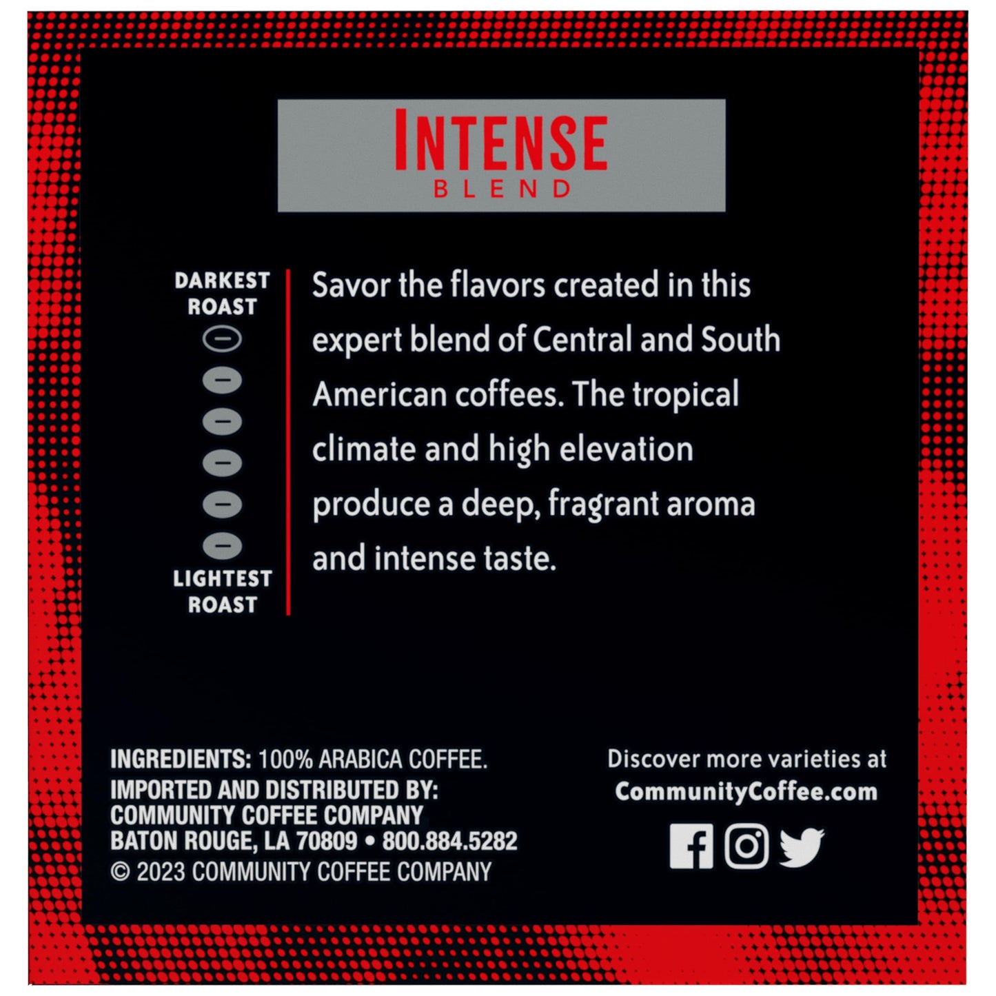 Community Coffee Dark Roast Coffee Pods, Intense Blend, 72 Count, Compatible with Keurig 2.0, 12 Count (Pack of 6)