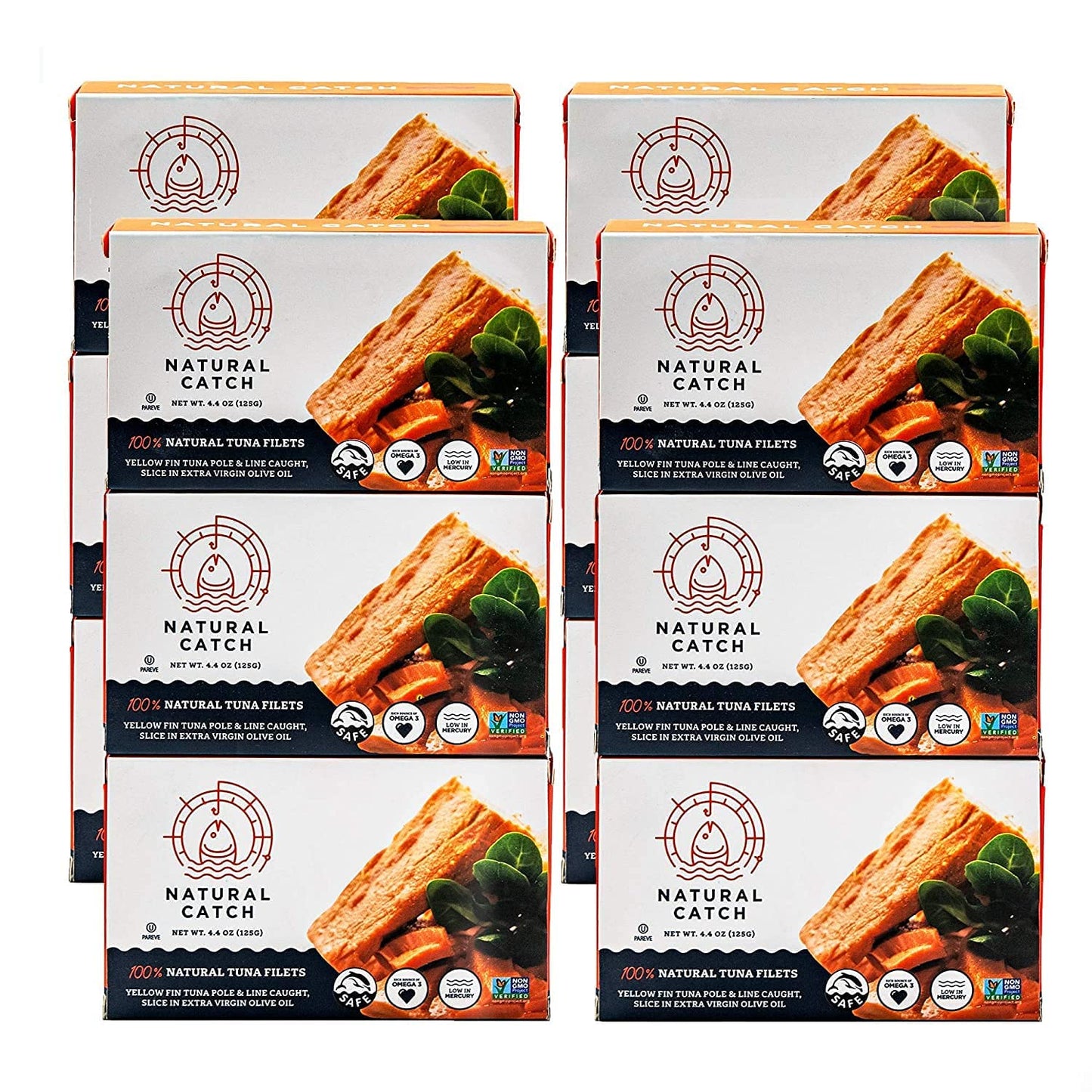 Natural Catch Tuna Filets, Hand Cut, Pole & Line Caught, Gluten-Free, Paleo, Keto Friendly (4.4 Oz Per Can- Pack Of 12)