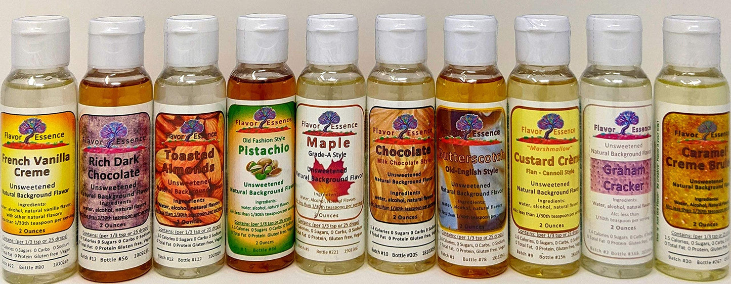 FLAVOR ESSENCE CUSTOM 5 PACK CASE -UNSWEETENED NATURAL FLAVORS ~Any Combination of Flavors You Want.
