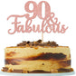 1 Pcs 90 & Fabulous Cake Topper Glitter Ninety And Fabulous Cake Toppers Happy 90Th Birthday Cake Pick For 90Th Wedding Annivers