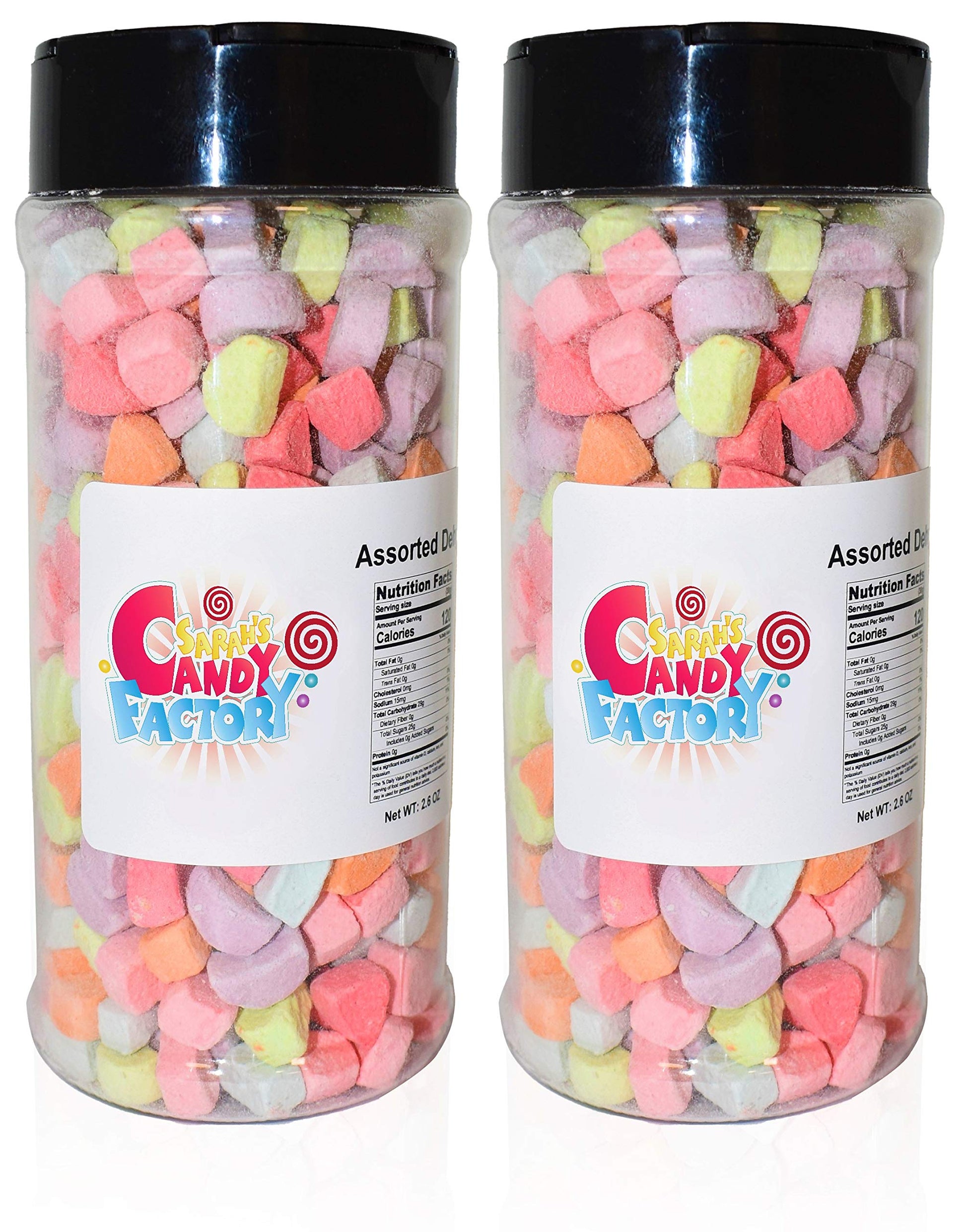 Sarahs Candy Factory Variety Dehydrated Marshmallow Bits, Vanilla Marshmallows In Jar, Assorted Marshmallows In Jar Assorted-Ass