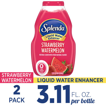 SPLENDA Liquid Water Enhancer Drops, Sugar Free, Concentrated Drink Mix, 3.11 Fl Oz Each Bottle, Strawberry Watermelon, 2 Pack