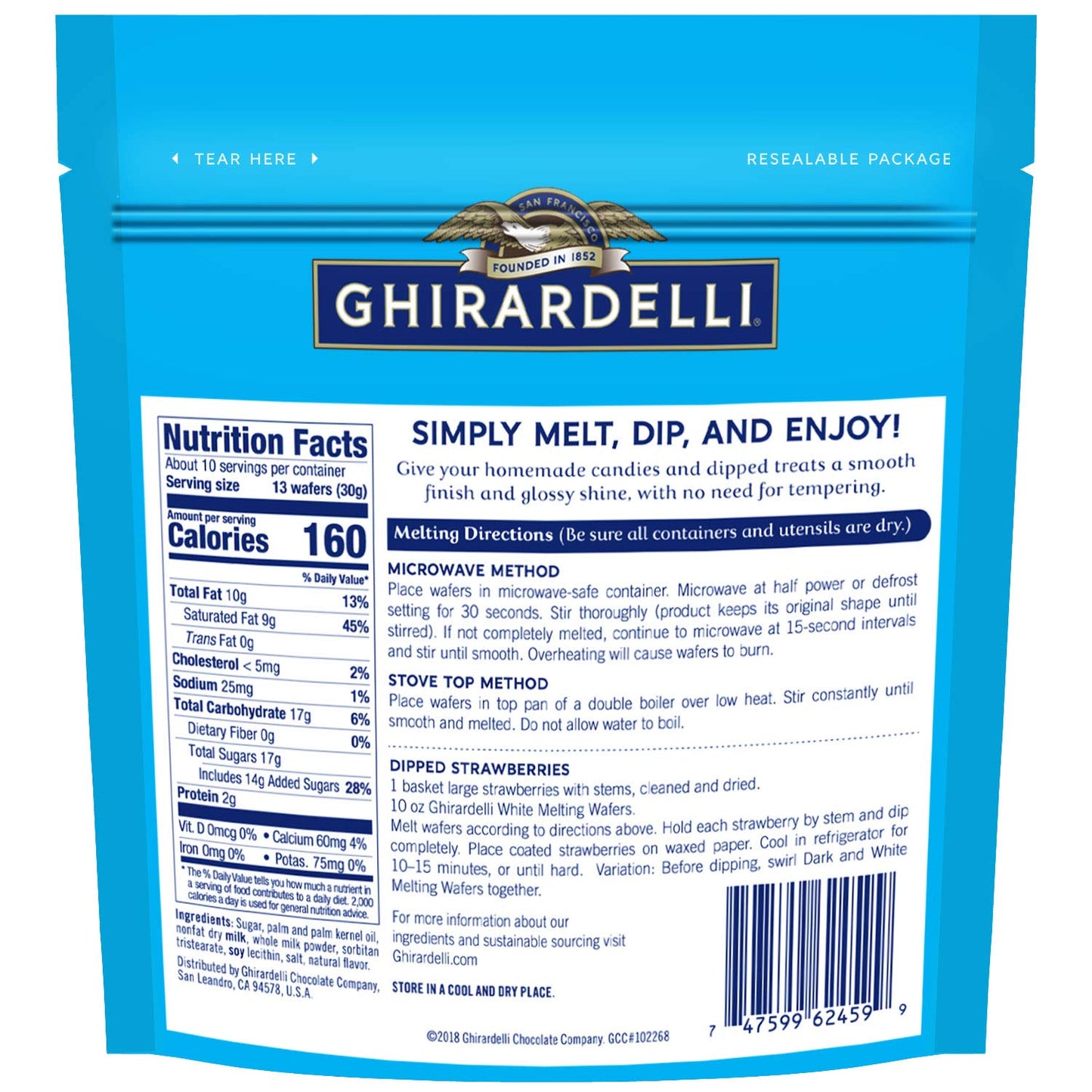 Ghirardelli Chocolate White Candy Making Wafers, 10 Ounce