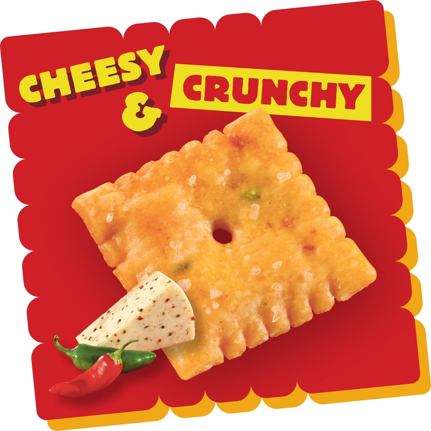 Cheez-It Cheese Crackers, Baked Snack Crackers, Office And Kids Snacks, Pepper Jack, 12.4Oz Box (1 Box)