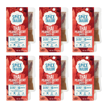Spice Tailor 3 Simple Steps Restaurant Quality Meals in Minutes Kits Ready in 10 Minutes (6 Pack, Indonesian Peanut Satay)