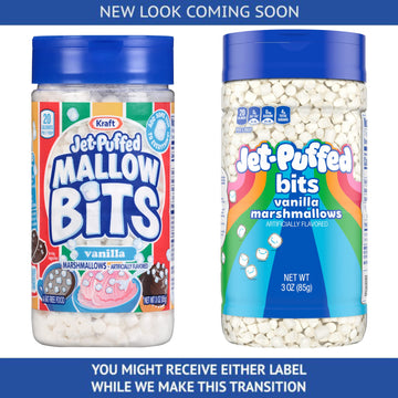 Kraft Jet-Puffed Mallow Bits Vanilla Flavor Marshmallows, 3 Ounce (Pack of 2) with By The Cup Portion Control Scoop