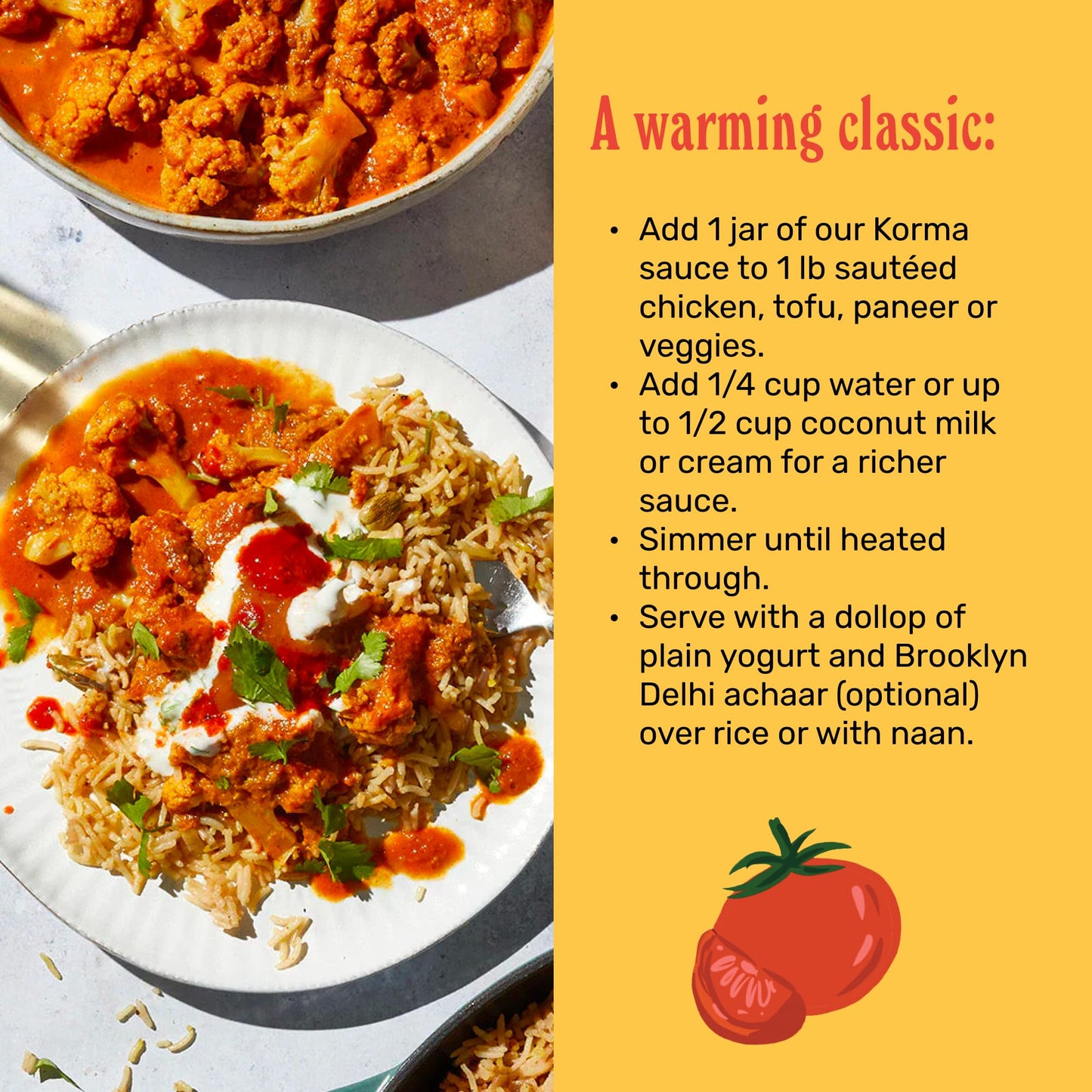 Brooklyn Delhi Coconut Cashew Korma | Indian Simmer Sauce With Cashew Cream And Warming Spices | Mild Enough For A Kid, Flavorfu