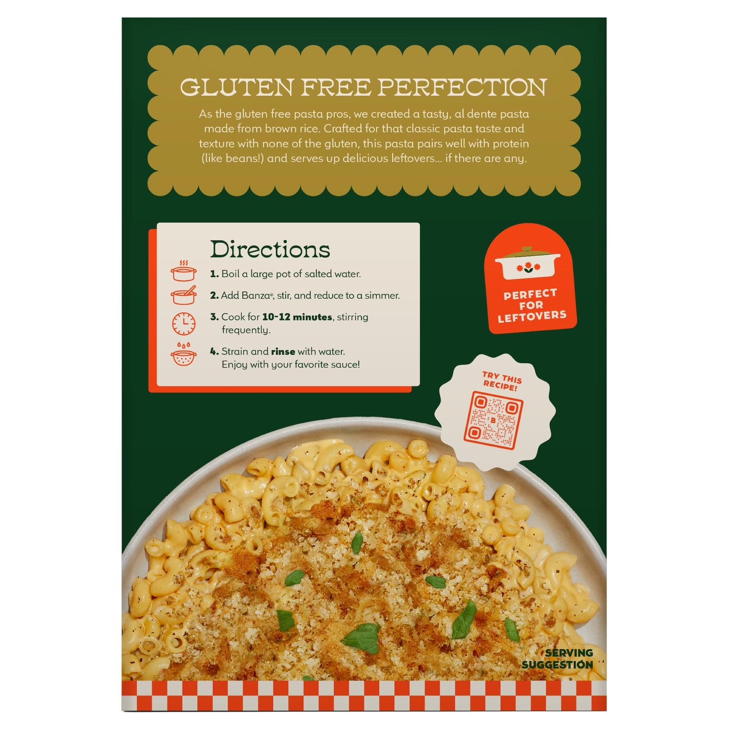 Banza Brown Rice Elbows - Gluten-Free Pasta Made in Italy - Non-GMO, 10oz - Classic Texture, Perfect for Leftovers