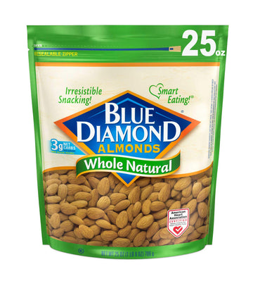 Blue Diamond Almonds, Raw Whole Natural, 25 Ounce