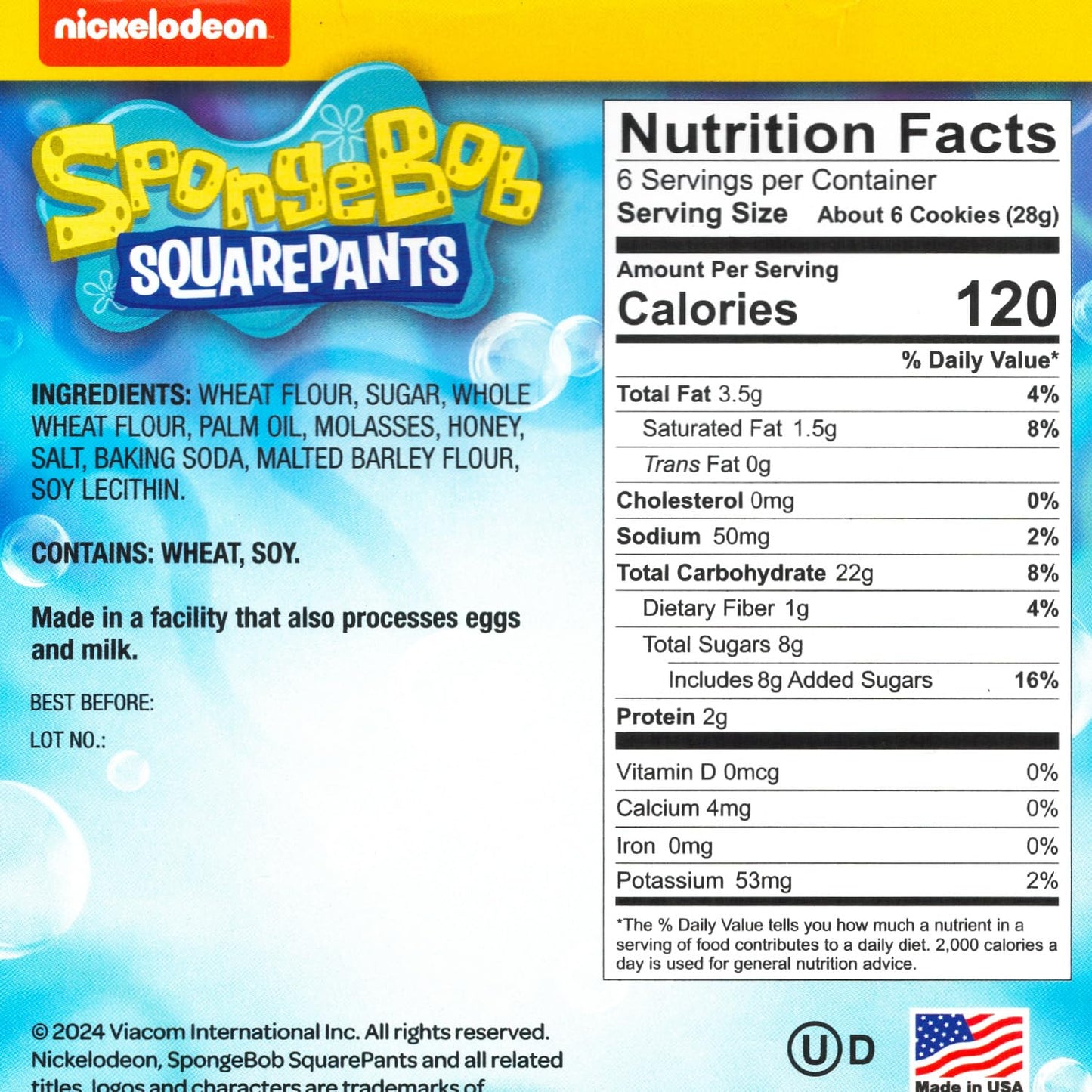 Spongebob Honey Graham Cookies Snack Box (6oz) - Pantry Birthday Party Favors Cookie Pack Bundle with Spongebob Cookie Sweet Tre