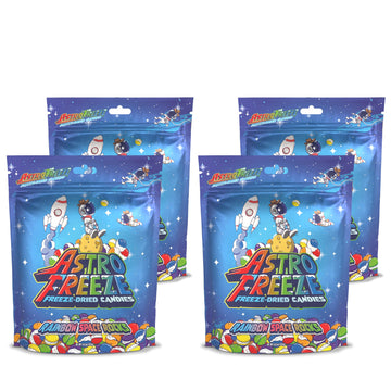 Premium Freeze Dried Skittles - [4-Pack] 18Oz 1.13Lb - Rainbow Space Rocks Freeze Dried Candy - Original Skittle Flavors = Lime,