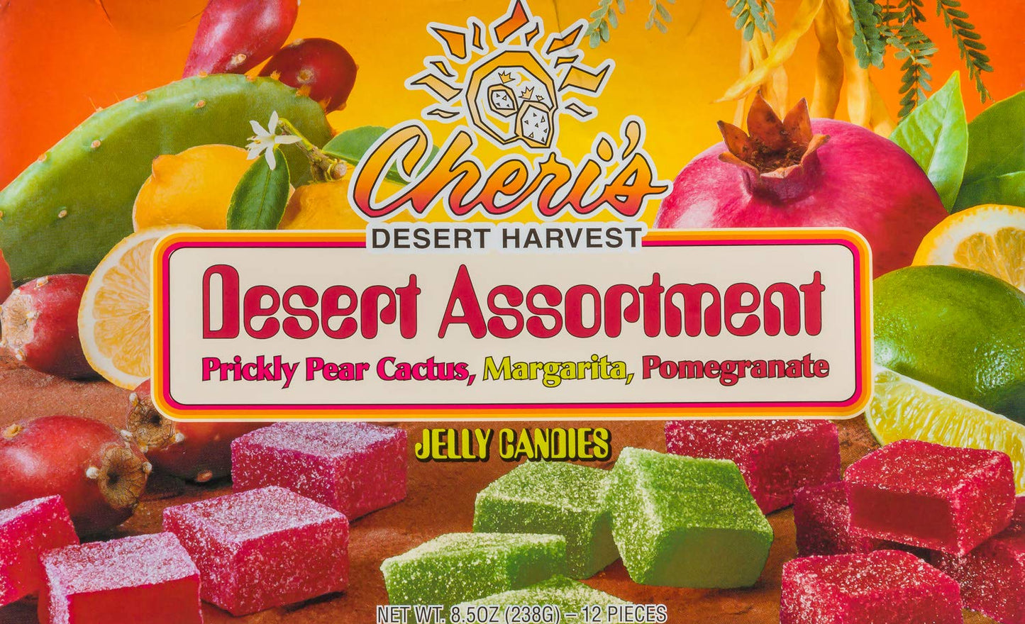 Desert Assortment Jelly Candies - Prickly Pear Cactus - Margarita, Pomegranate- Margarita - Tastes Great