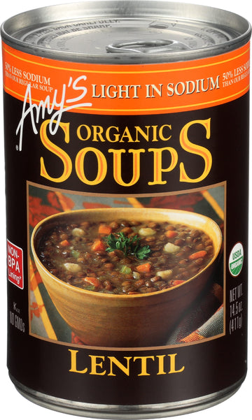 Amys Organic Lentil Soup - Light In Sodium -- 14.5 Fl Oz