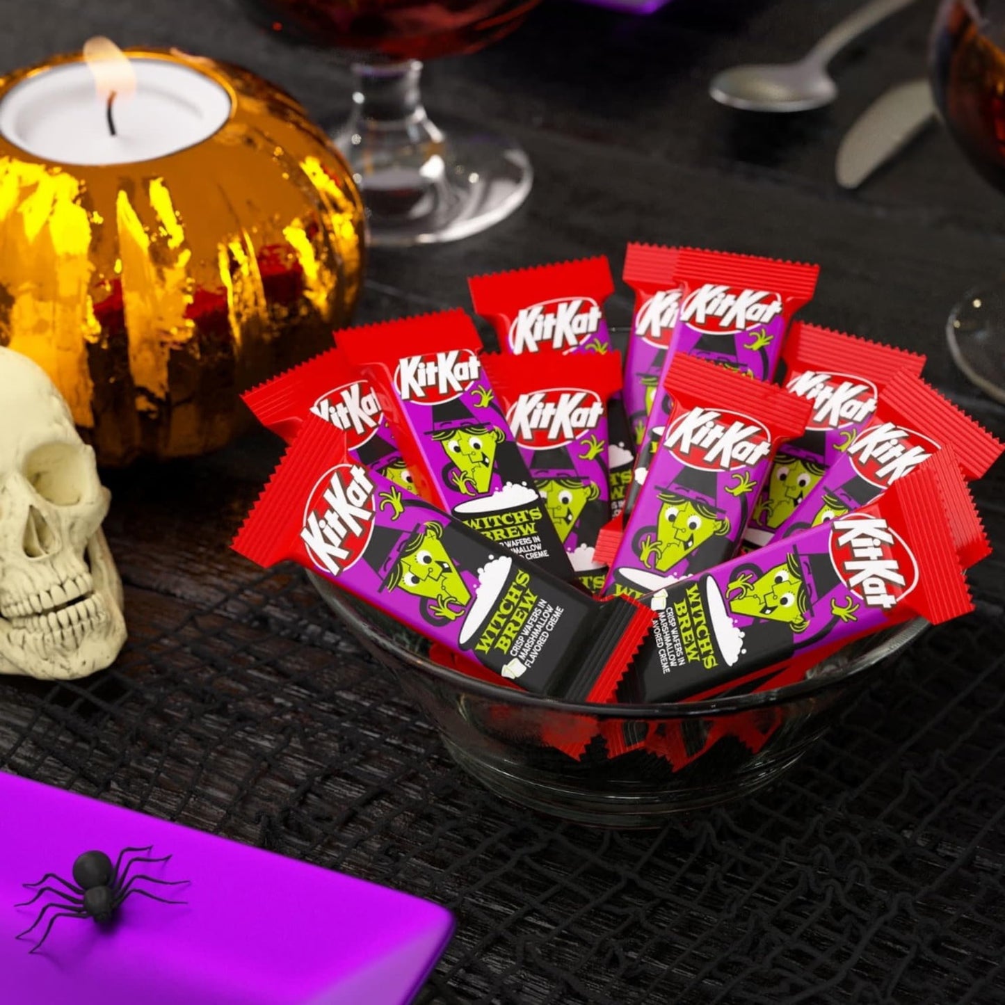 Kit Kat Halloween Candy Bundle  Witchs Brew and Ghost Toast Snack Size  Limited Edition  2 Bags