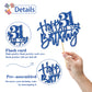 Roadsea Happy 31St Birthday Cake Topper - Girl Boy 31 Years Old Birthday Cake Supplies - 31St Birthday Party Decorations - Blue