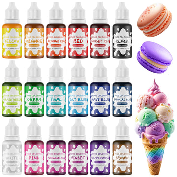 Food Coloring Liquid - 18 Food Grade Vibrant Colors Food Coloring Liquid Set, Food Dye Color for Baking, Icing, Cookie, Cake Dec