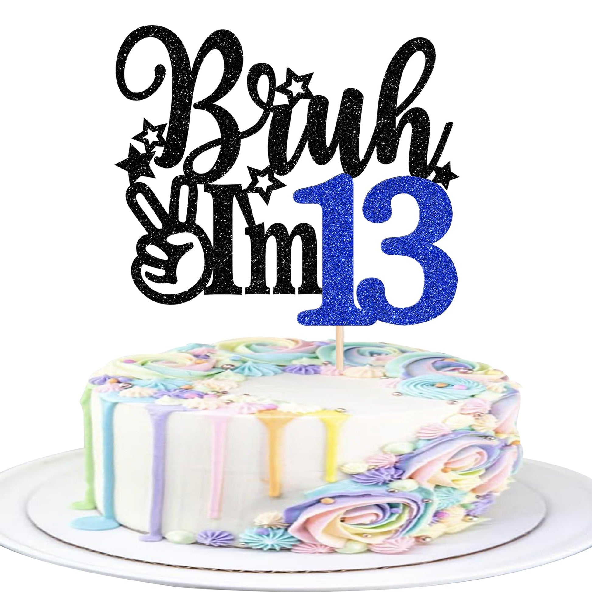 Rsstarxi Cake Topper - 13th Birthday Decoration - Blue - Model XM1222-13