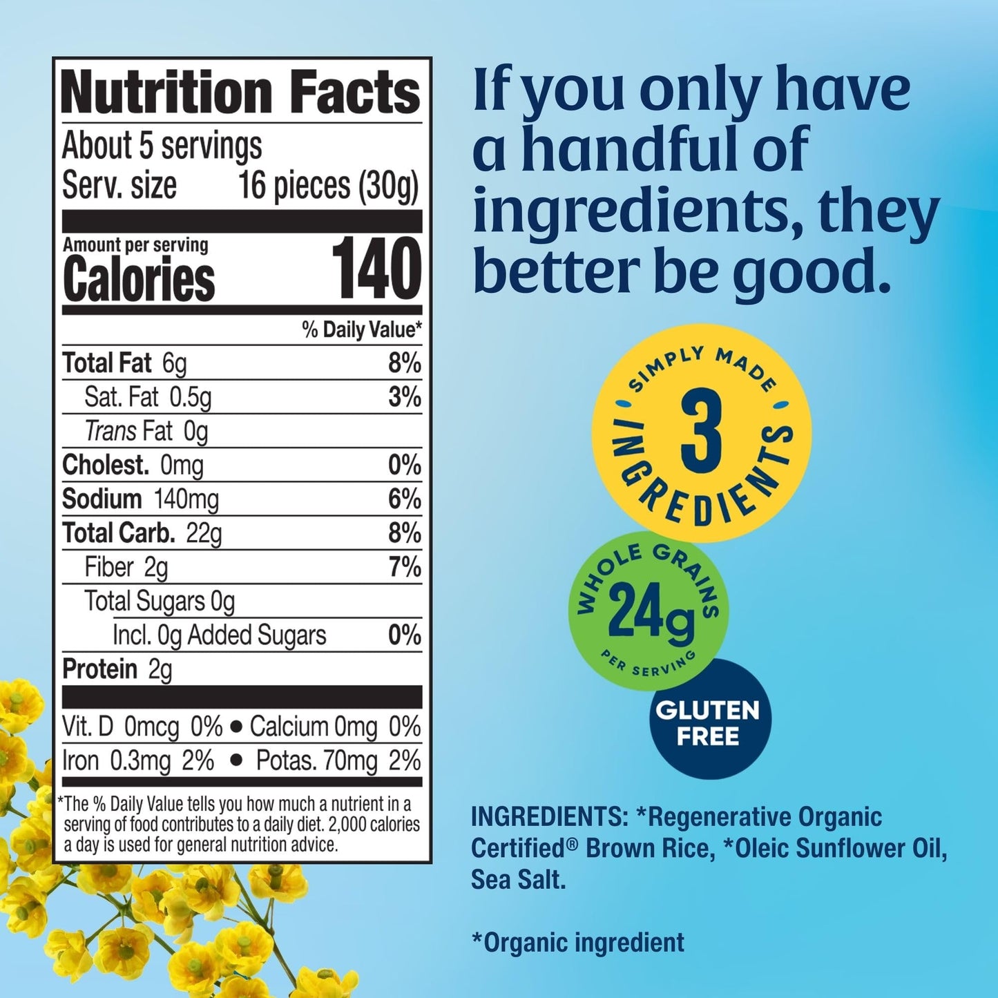 Lundberg Organic Rice Cake Minis, Original Sea Salt - Mini Rice Cakes, Healthy Snacks For Adults And Kids, Vegan Snacks, Gluten-